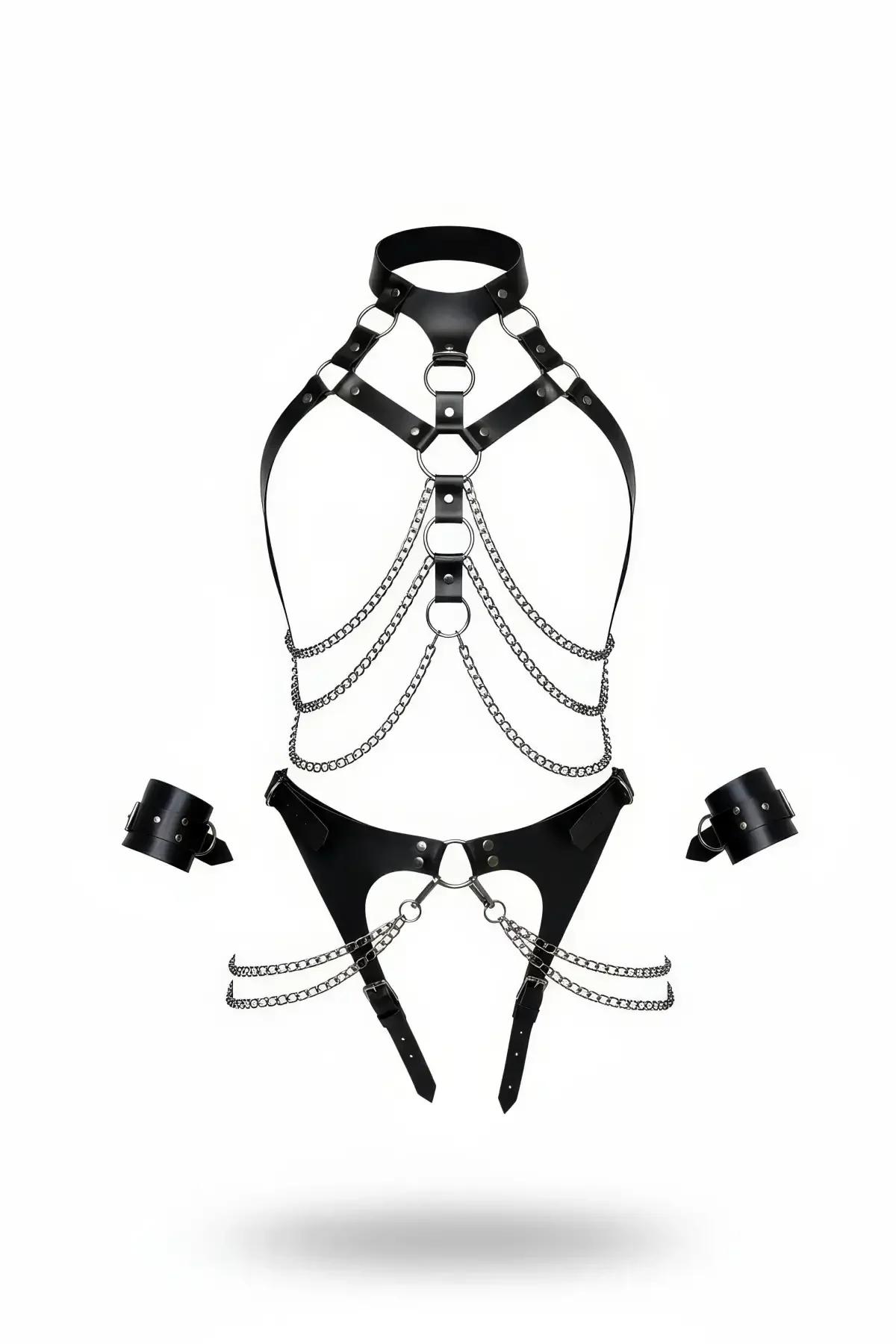 Full Body Harness Set with Chains & Cuffs