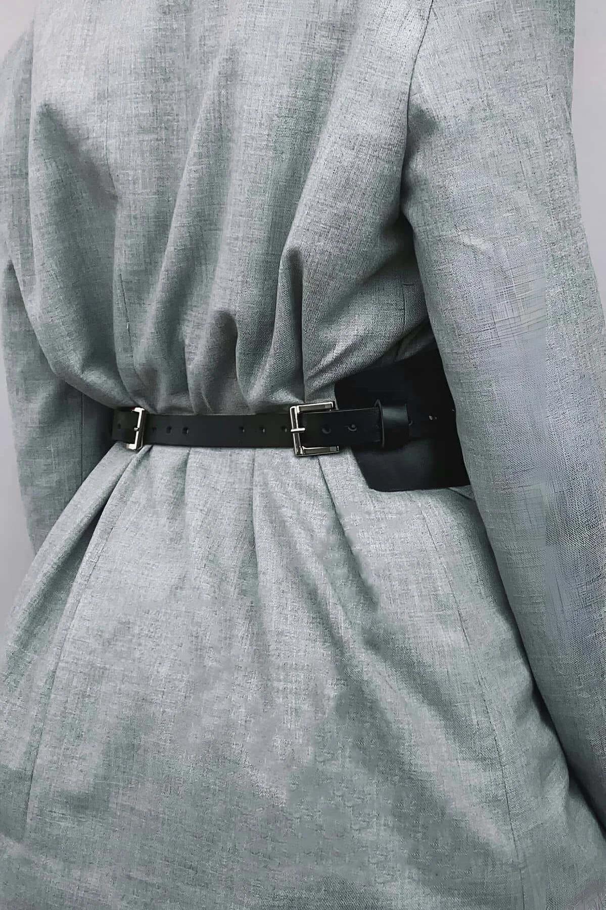 Wide Waist Cincher Belt with Corset Lacing Detail