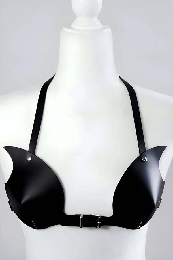 Adjustable Faux Leather Bra Harness