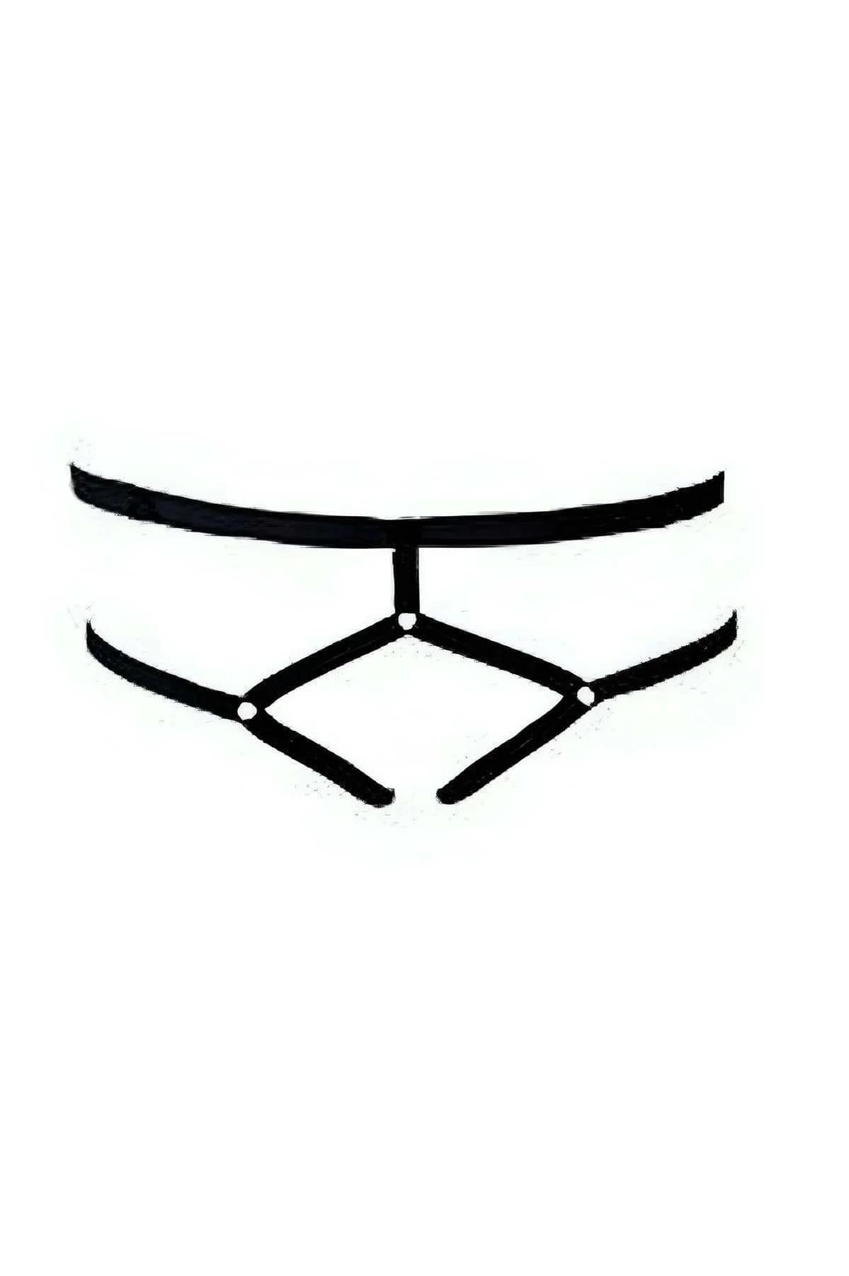 Harness Thong with Caged Strap Details