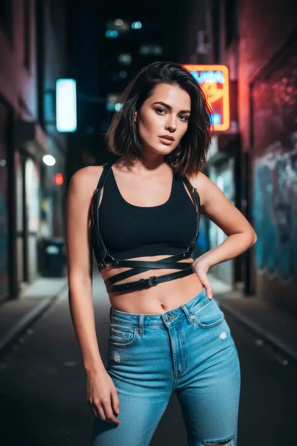 Criss-Cross Waist Body Harness with Adjustable Straps