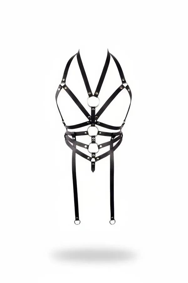 Strappy Chest Harness with O-Ring Halter Top Detail