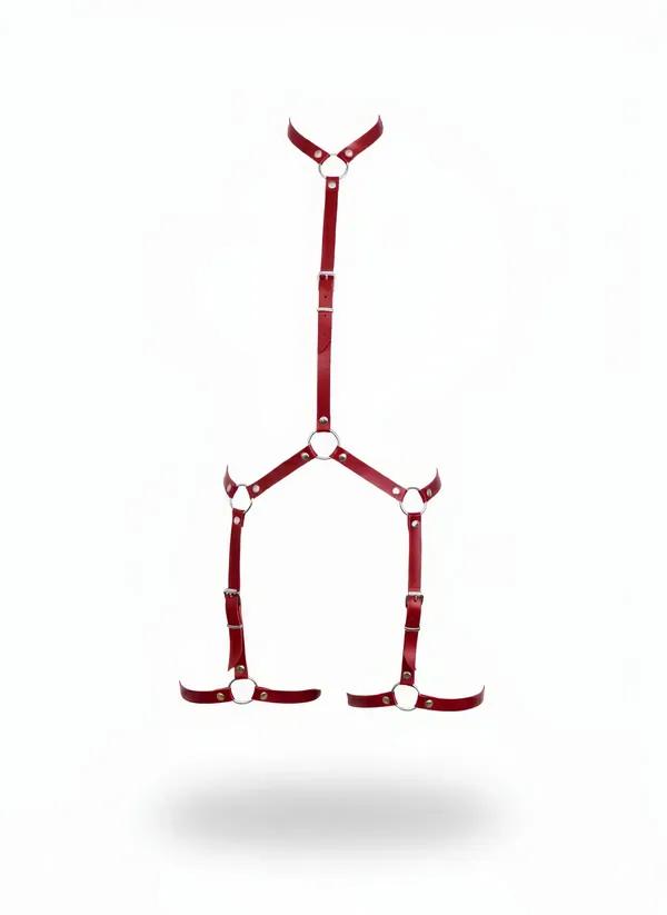 Adjustable Faux Leather Body Harness with Rings