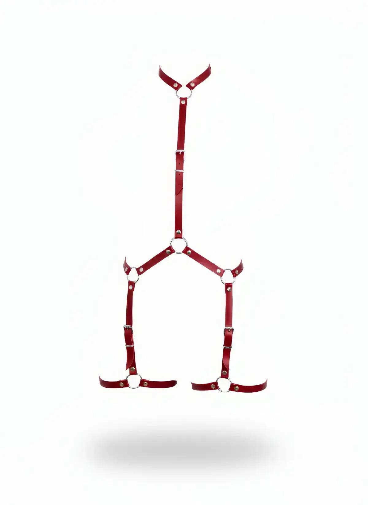 Adjustable Faux Leather Body Harness with Rings
