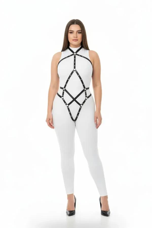Full Body Harness with Strappy Diamond Design