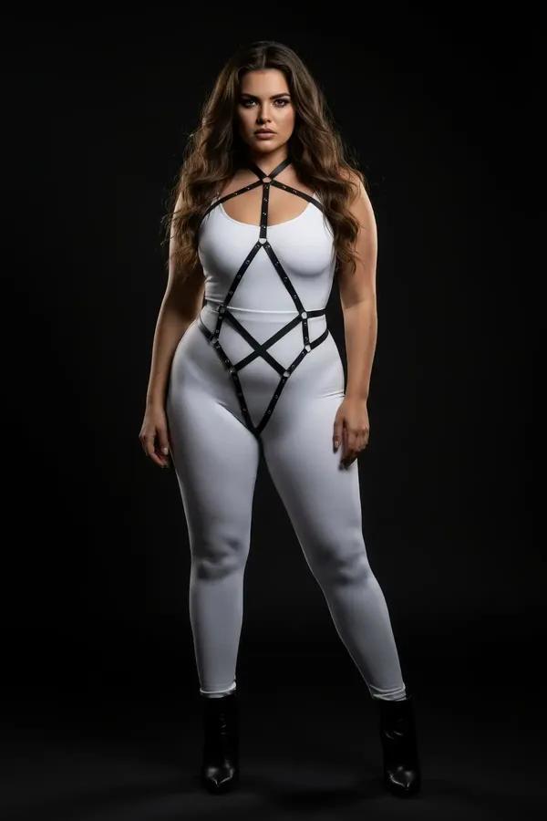 Full Body Harness with Strappy Diamond Design