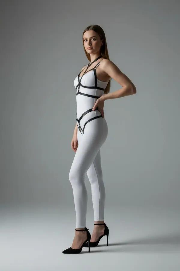 Strappy Body Harness with Bra Top & Waist Details