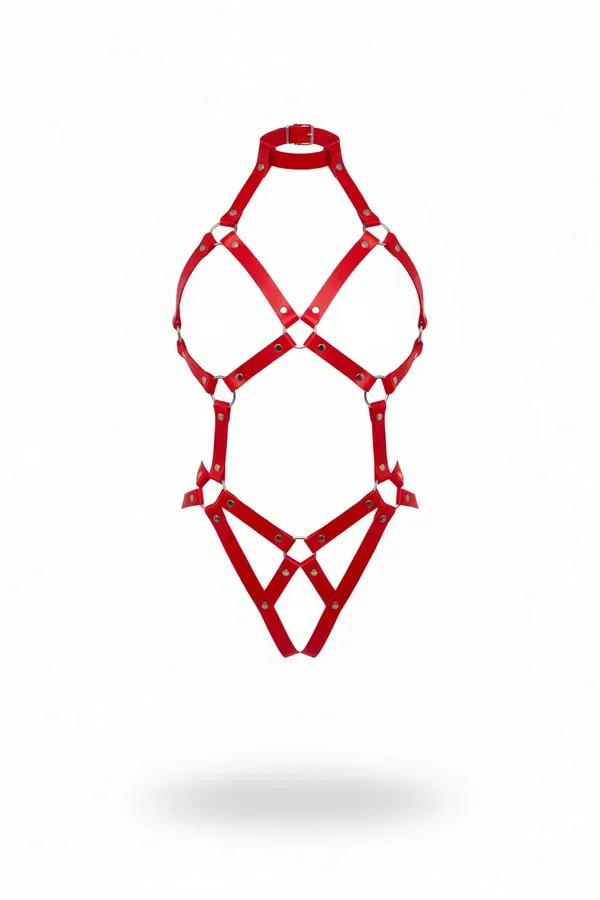 Strappy Red Full Body Harness