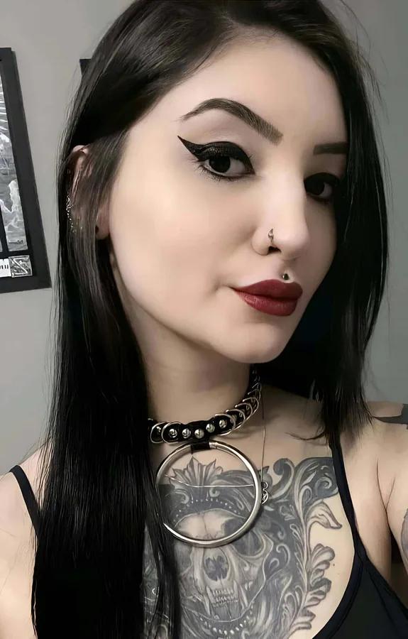 Rubber Choker with Silver O-Ring and Studs