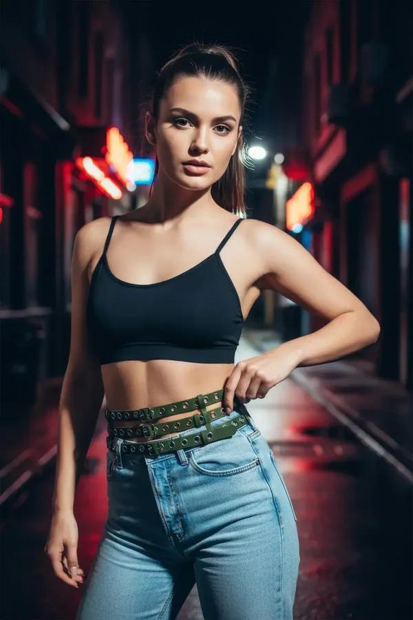 Triple-Strap Waist Harness with Studded Grommets