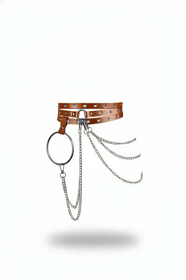 Triple Strap Waist Harness with O-Ring and Chains