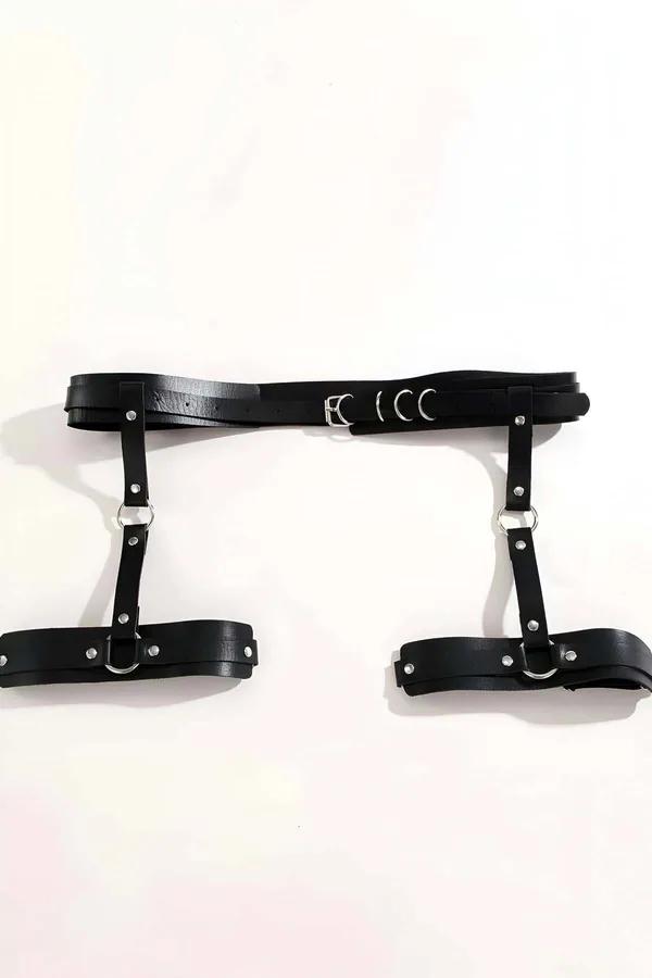 Adjustable Faux Leather Garter Harness Belt