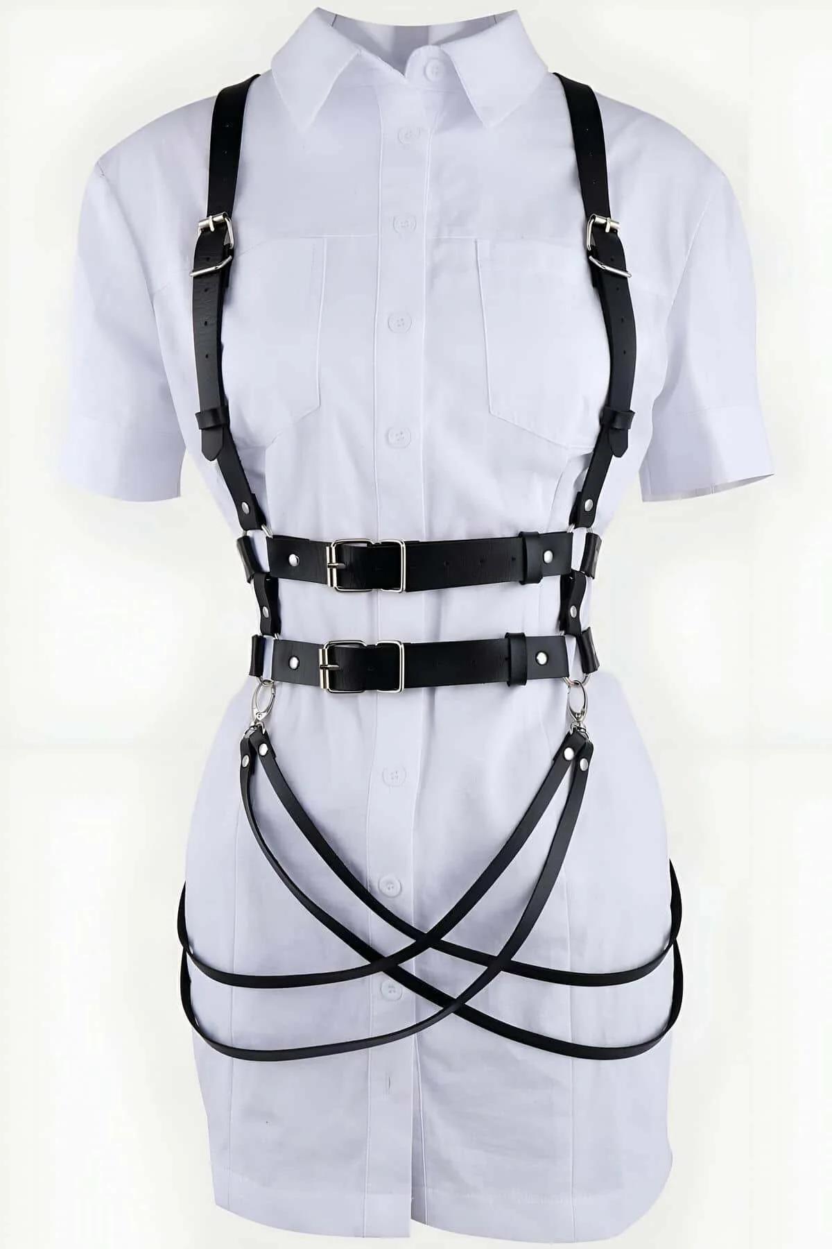 Adjustable Strappy Body Harness with Buckles