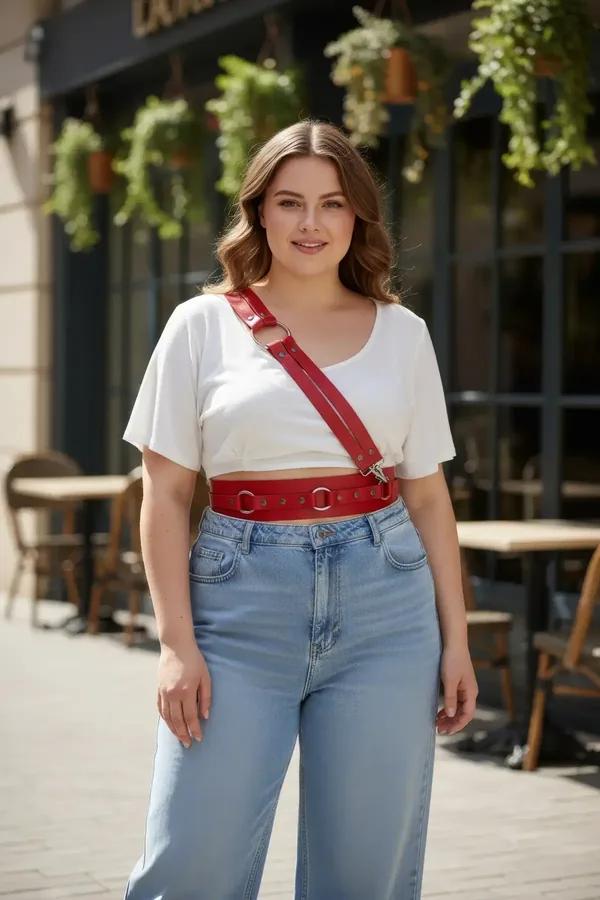 O-Ring Waist Belt Harness with Diagonal Shoulder Strap
