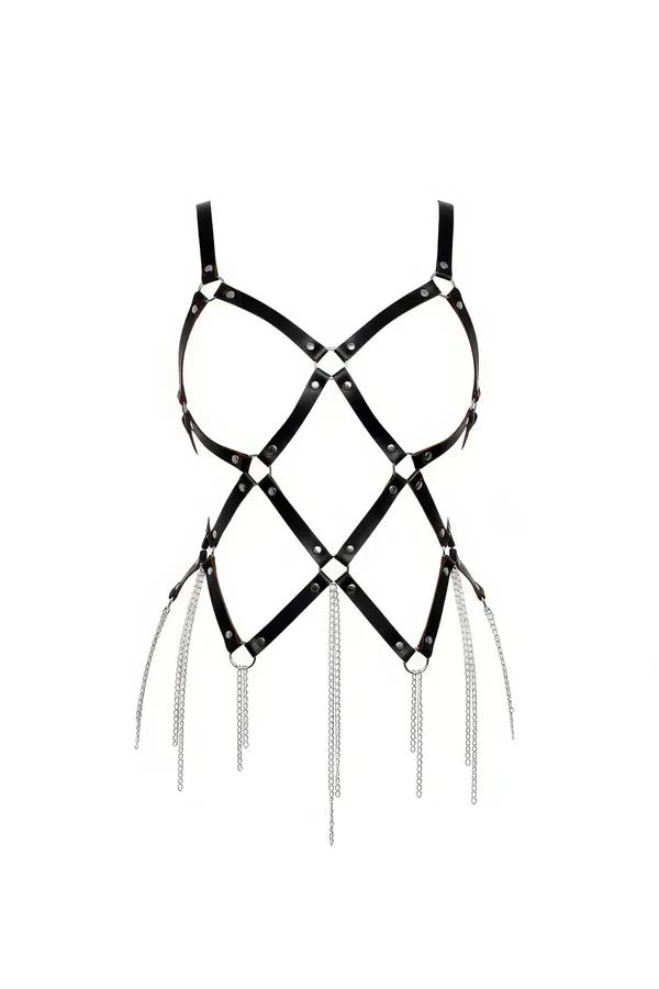 Strappy Body Harness with Cascading Chains