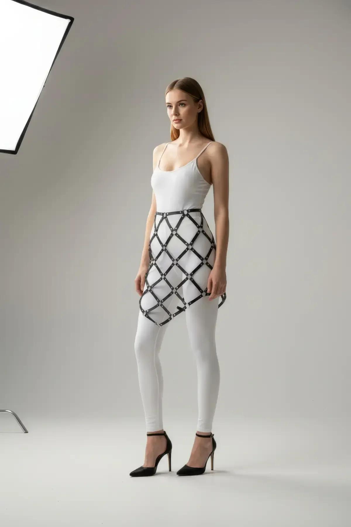 Diamond Grid Cage Skirt Harness