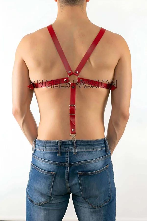 Red Y-Back Chest Harness with Adjustable Waist Strap