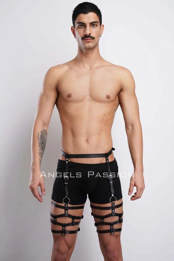 Adjustable Faux Leather Leg Harness with O-Rings