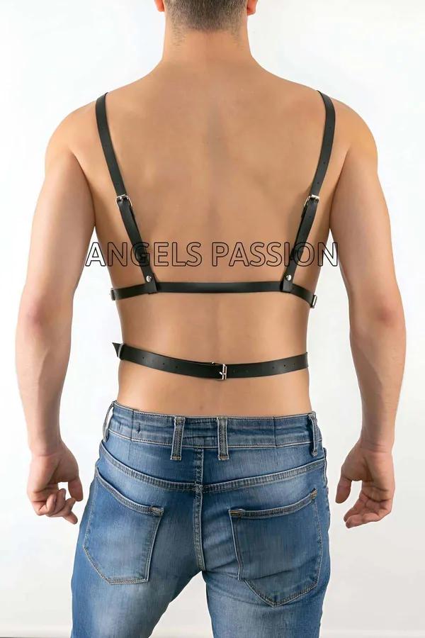 Adjustable Faux Leather Body Harness with O-Rings