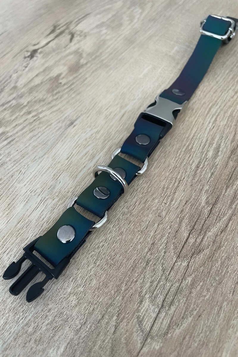 Reflective Rainbow Choker with O-Ring Hardware