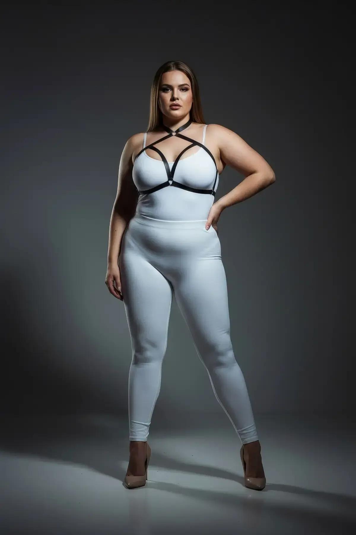 büyük beden harness takım 1 cm bant genişliği yakın çekim