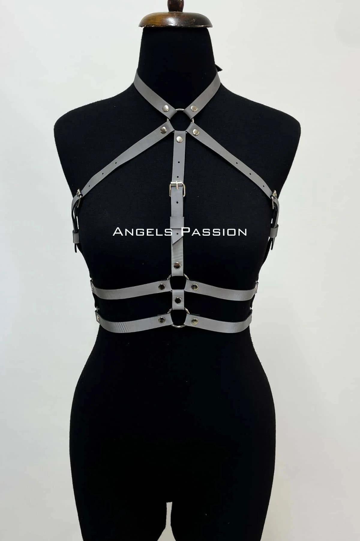 White Reflective X-Cross Chest Harness with Snap Hardware