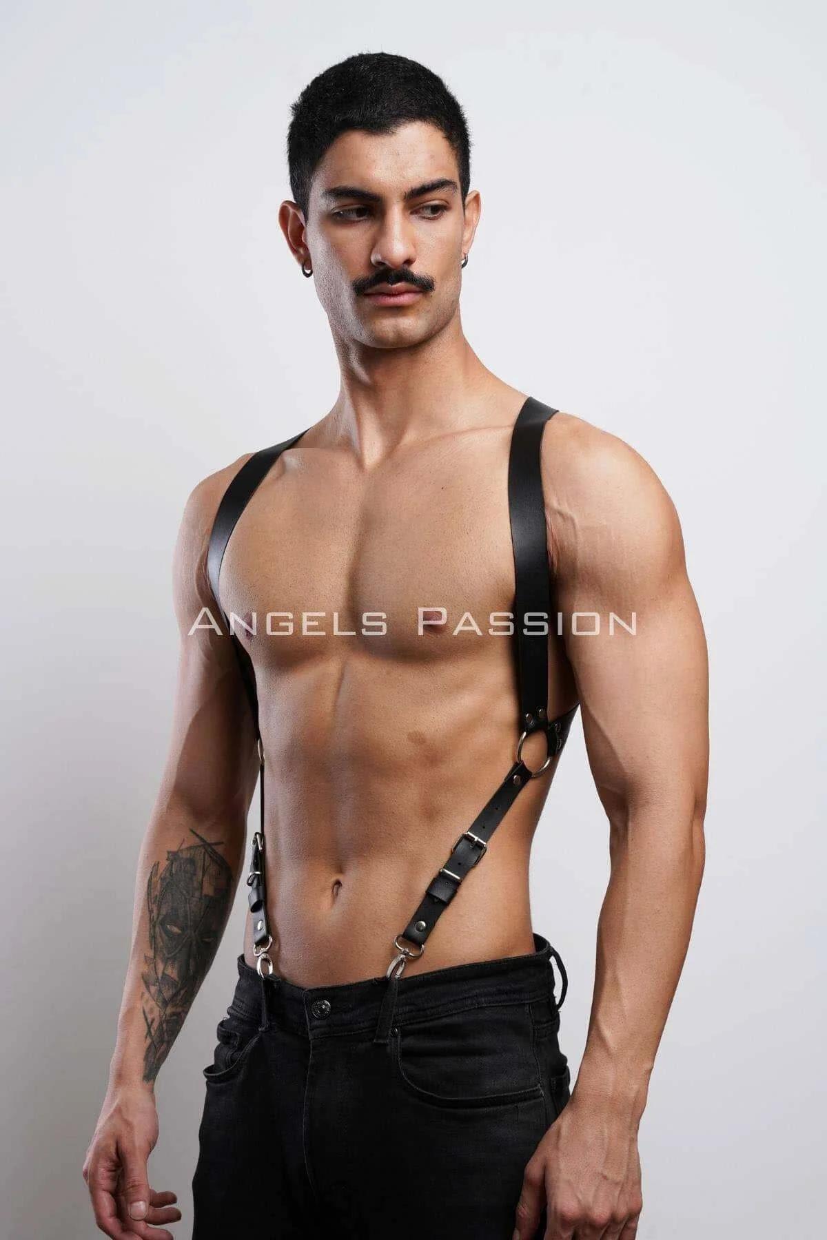 Suspender Style Shoulder Harness with Silver Clip Hardware
