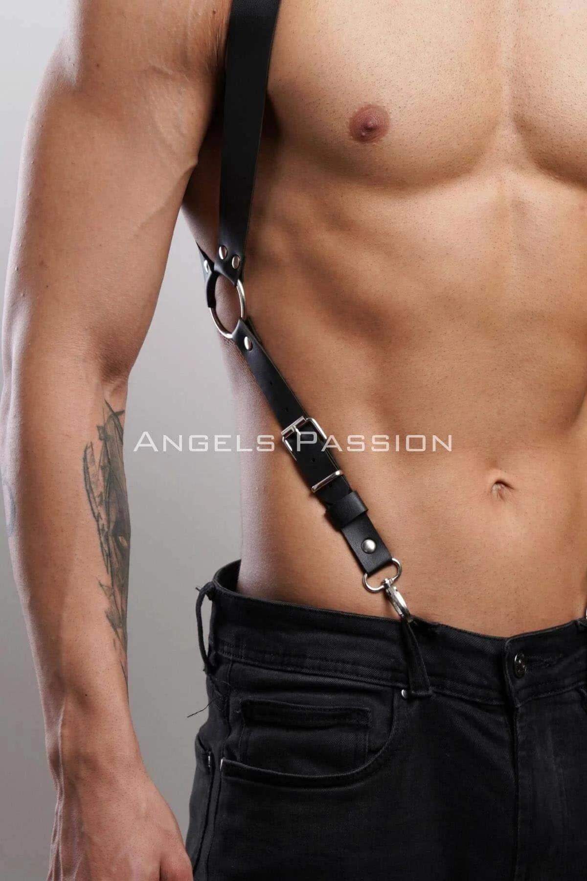 Suspender Style Shoulder Harness with Silver Clip Hardware