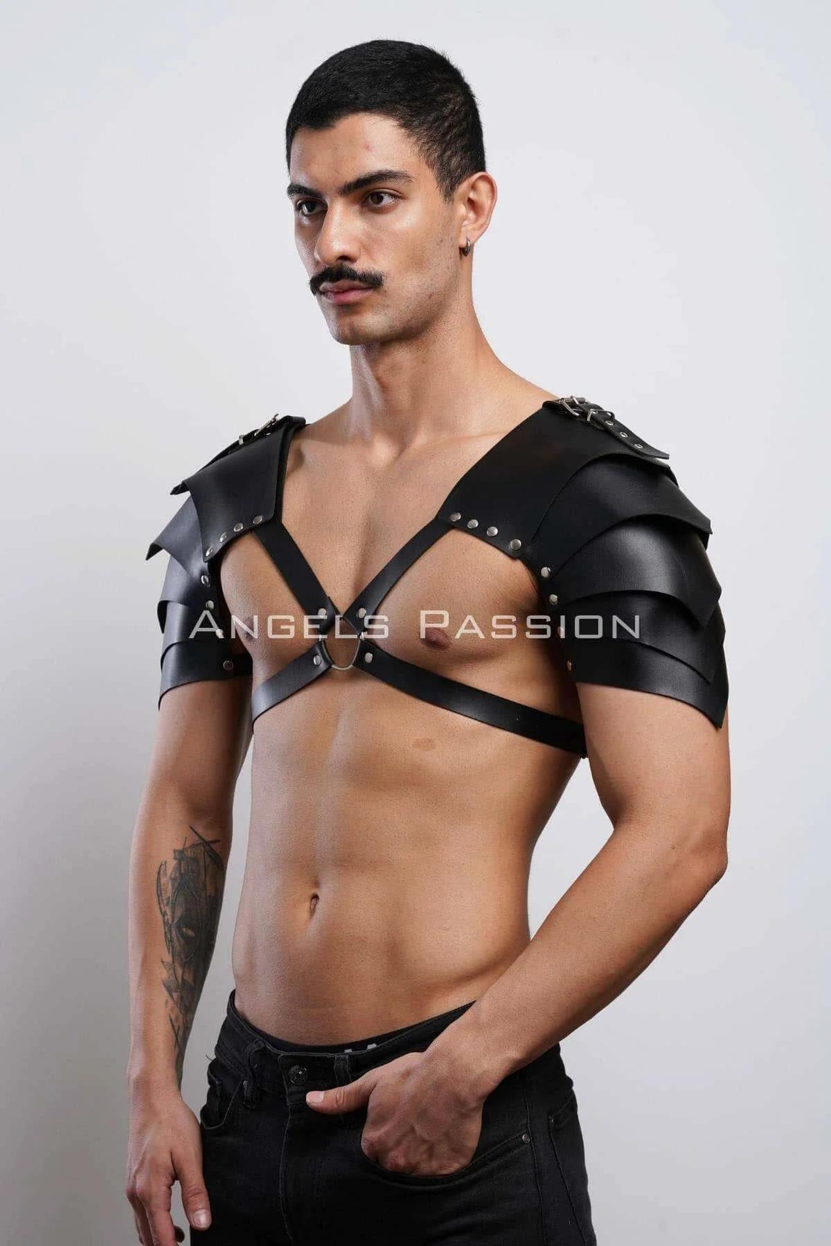 Gladiator Shoulder Armor Harness with Pauldrons and O-Ring