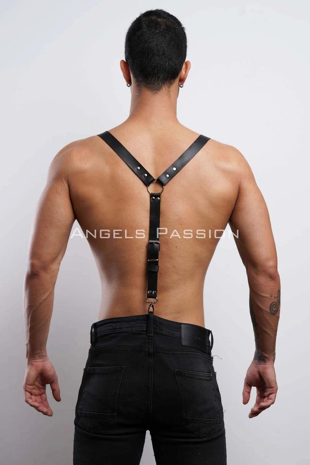 erkek harness aksesuar göğüs bant ve altın O-halka bel geçiş noktası