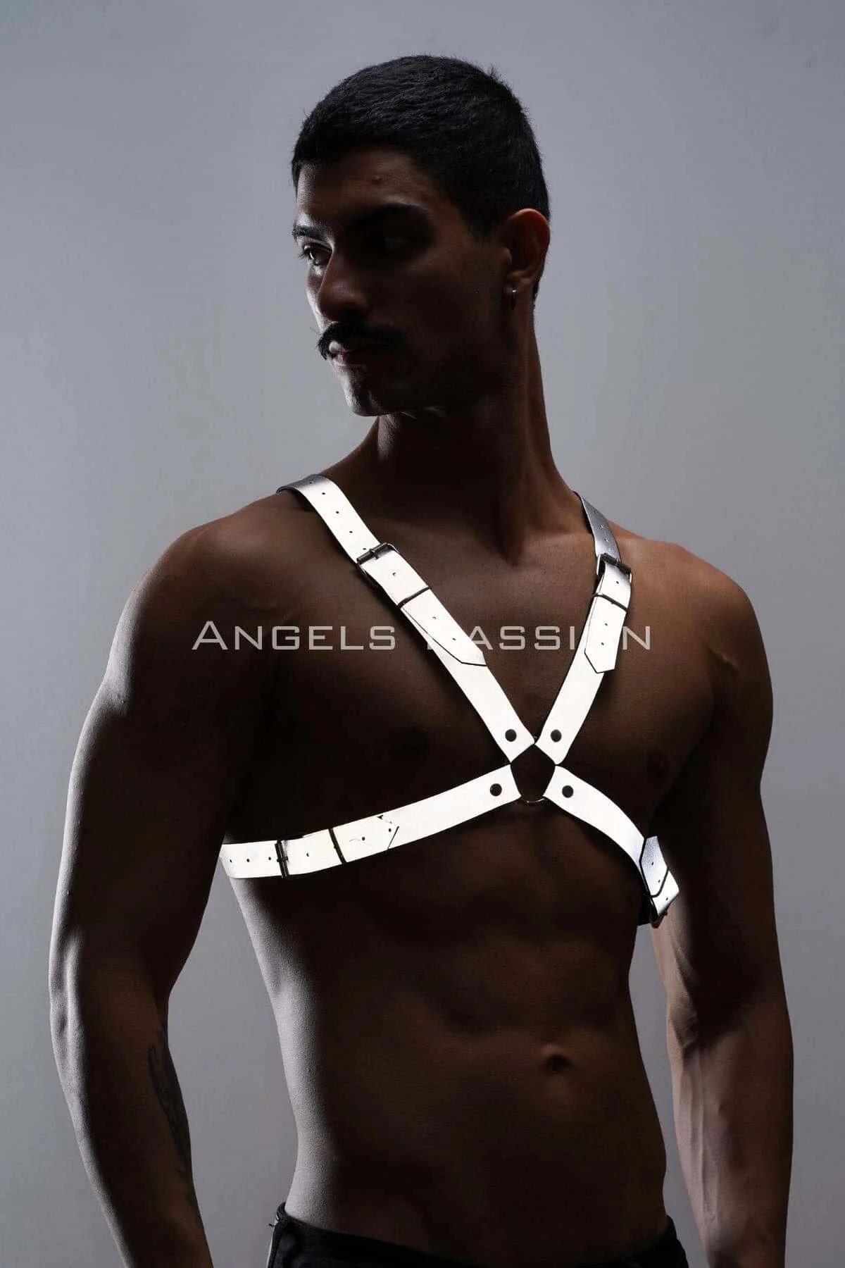 White Reflective Chest Harness with X-Front Straps