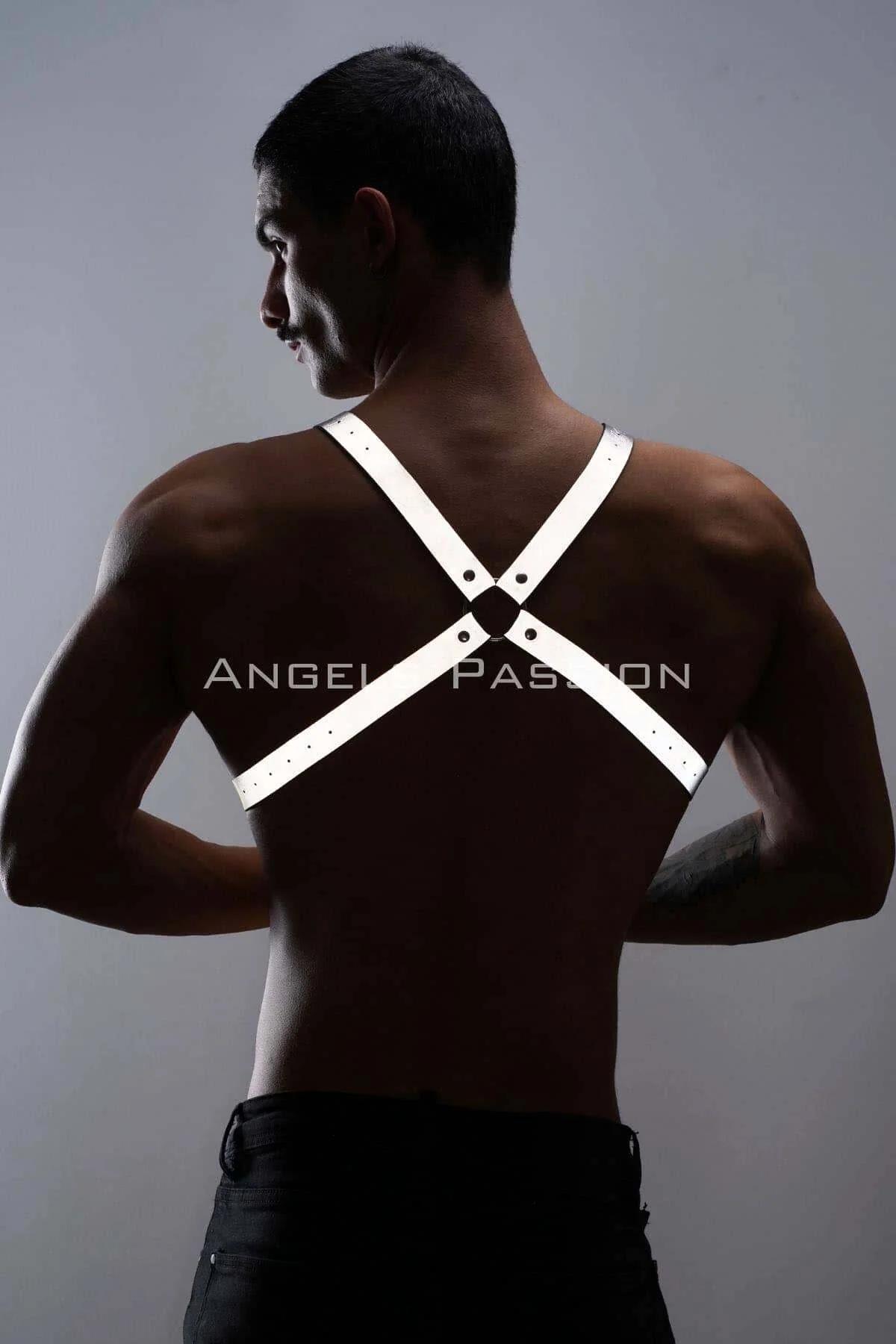 White Reflective Chest Harness with X-Front Straps