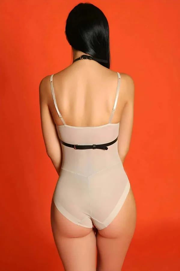 Strappy Faux Leather Body Harness with Rings