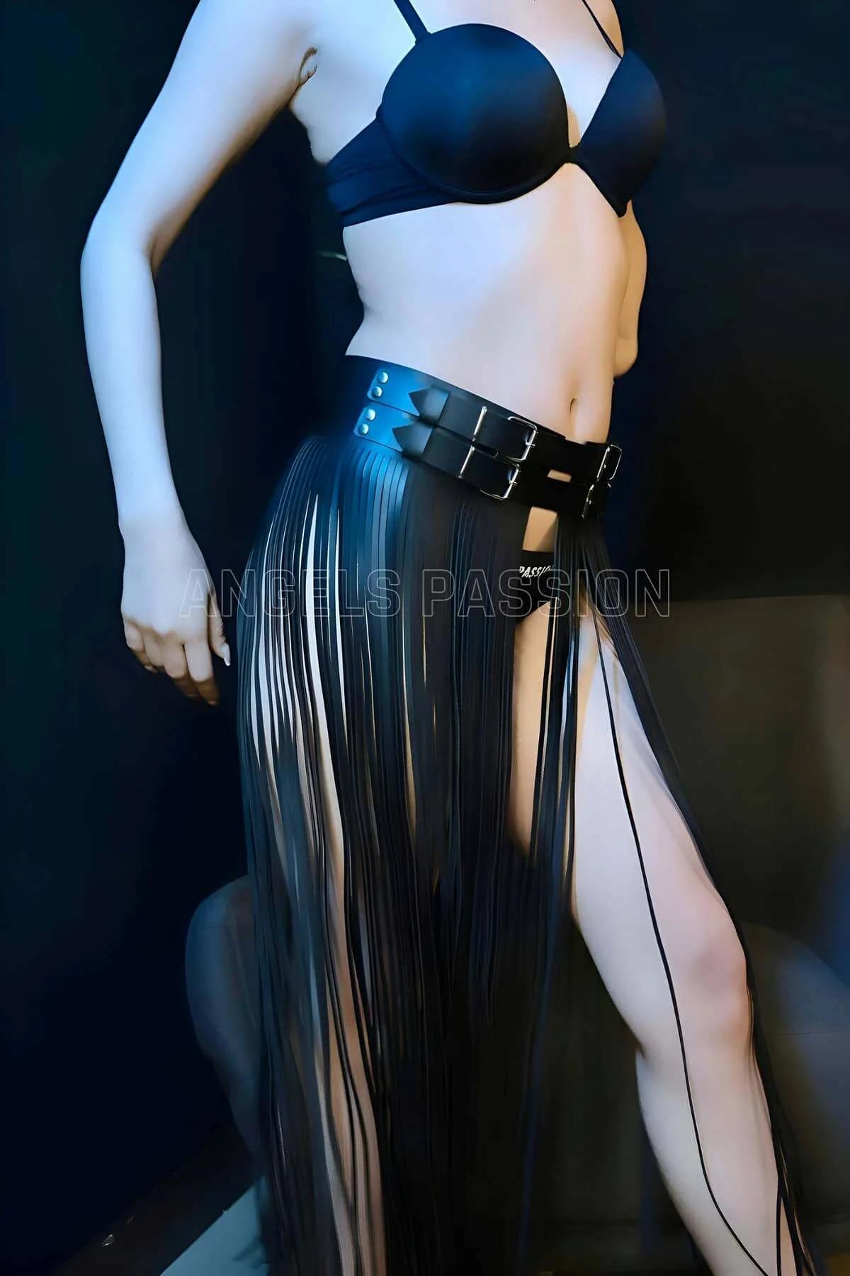 Fringe Skirt Harness with Double Buckle Belt