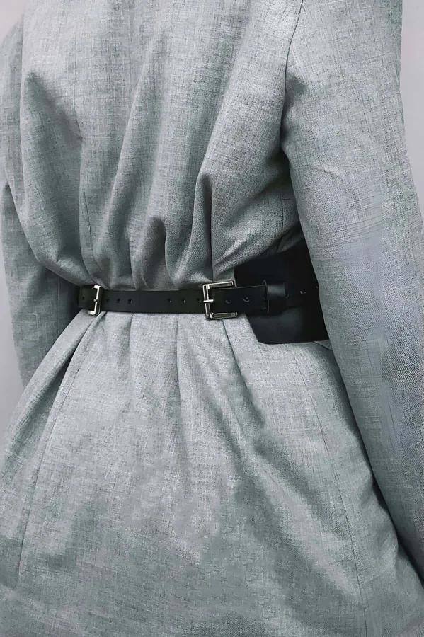 Wide Waist Cincher Belt with Corset Lacing Detail