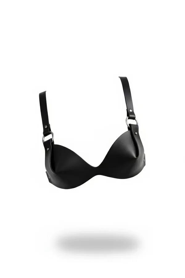 Minimalist Faux Leather Bustier Harness with O-Rings