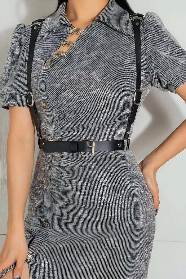 Adjustable Faux Leather Body Harness Belt