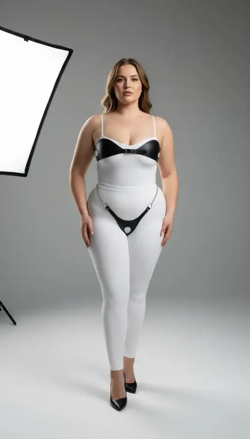 Faux Leather Harness Set with Chain & Waist Ring