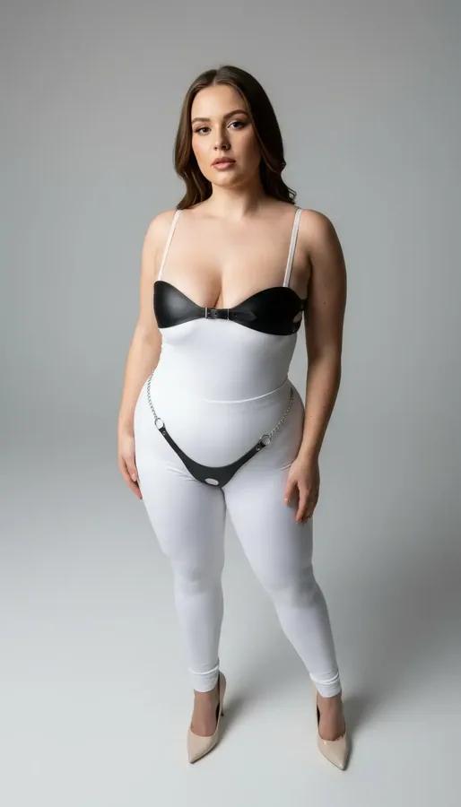 Faux Leather Harness Set with Chain & Waist Ring
