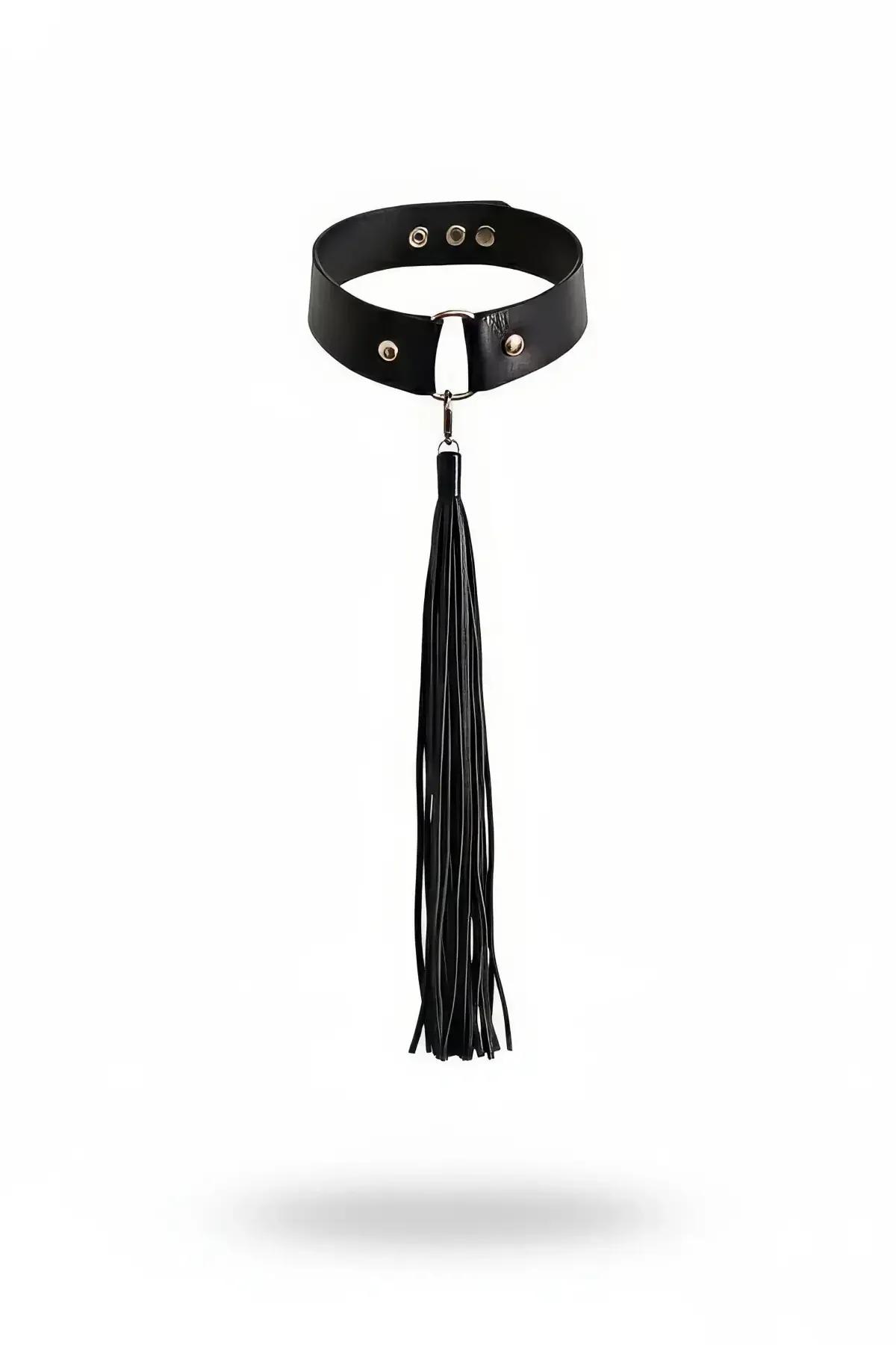Tasseled Choker with Detachable Faux Leather Fringe