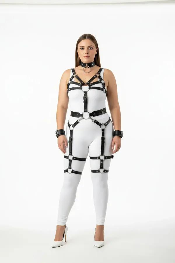 Full Body Harness with Leg Garters & Collar