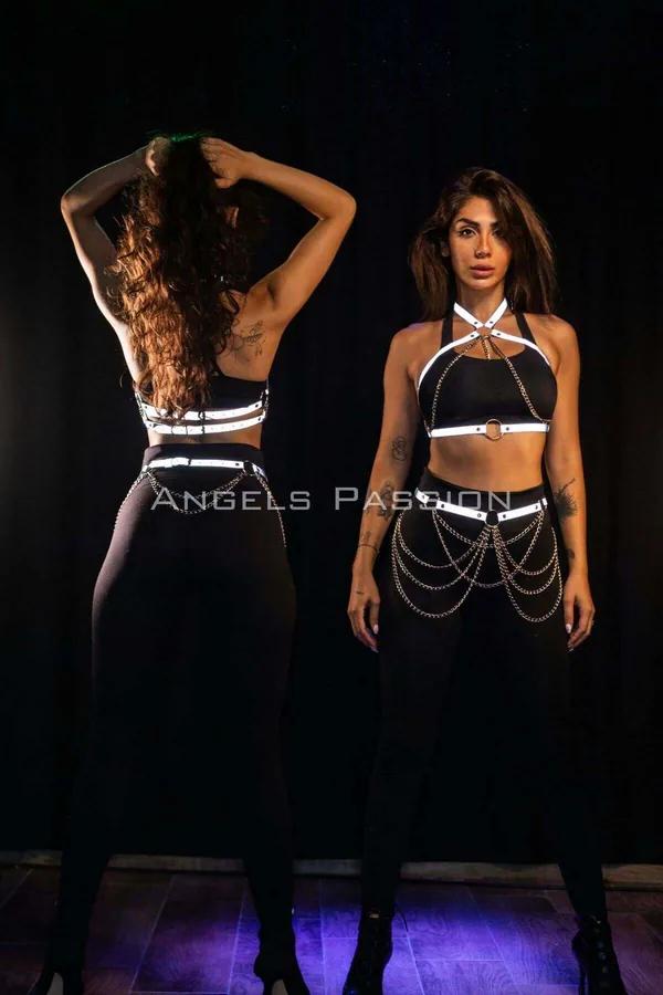 Reflective Halter Harness with Chain Detail