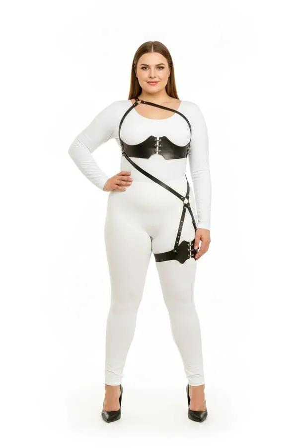 Plus Size Corset Body Harness with Thigh Strap