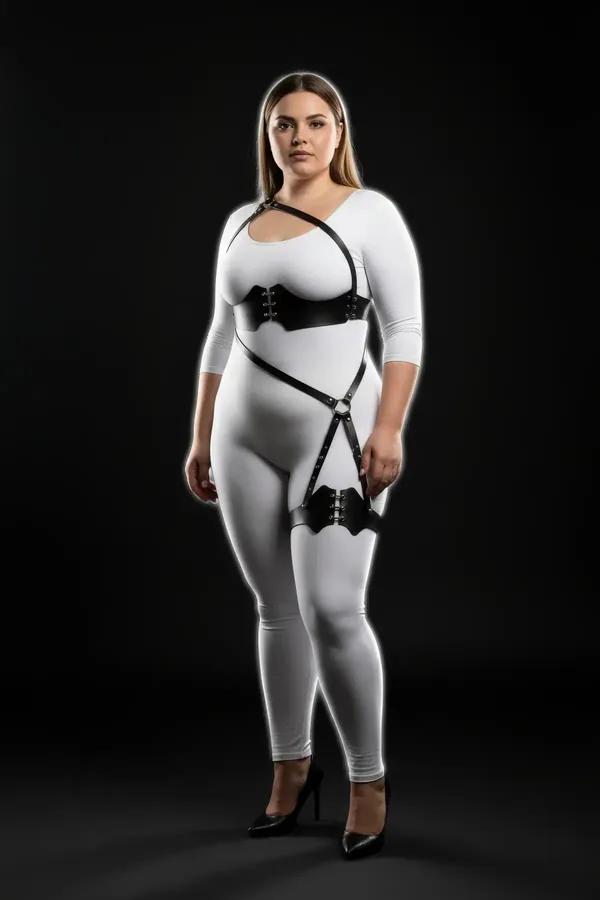 Plus Size Corset Body Harness with Thigh Strap