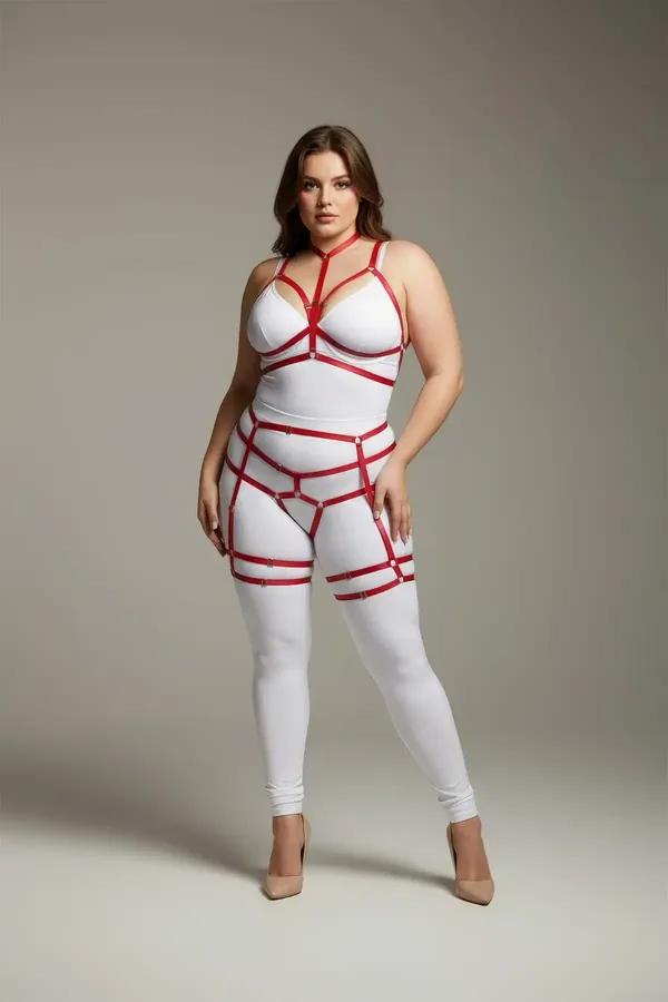 Strappy Full Body Harness with Adjustable Leg Garters