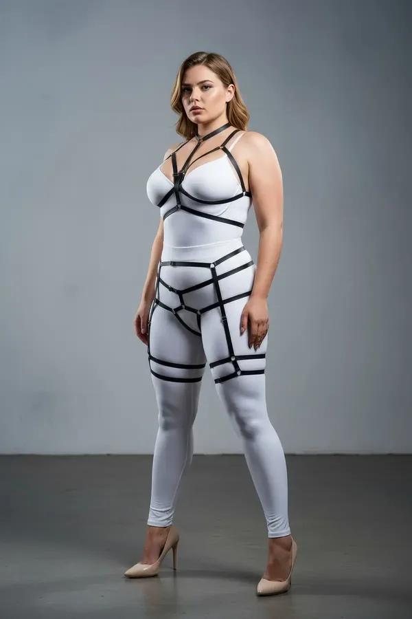 Full Body Harness with Garter Straps & Collar