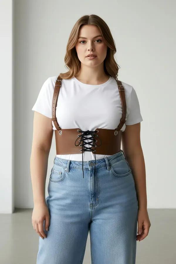 Underbust Corset Style Harness Belt with Lacing