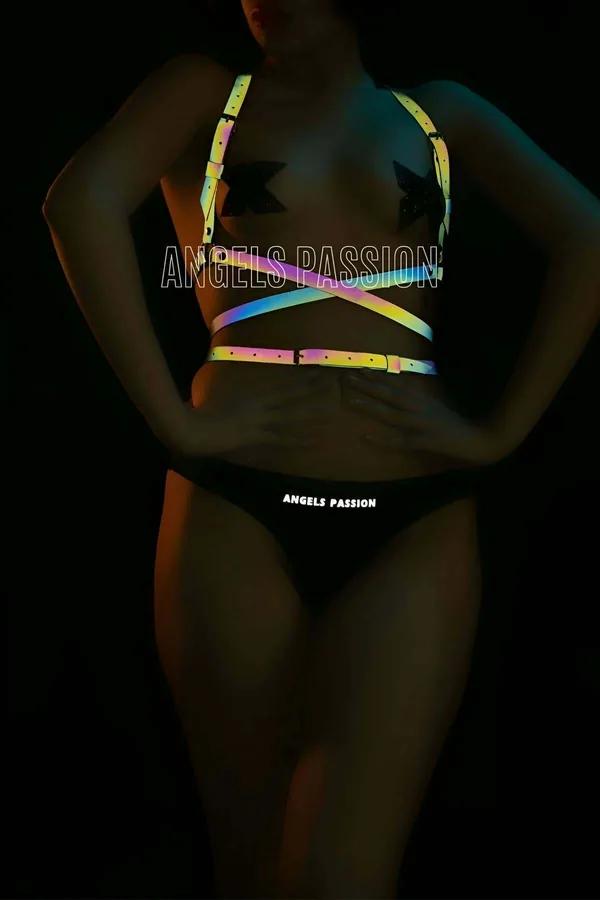 Rainbow Reflective Multi-Strap Body Harness