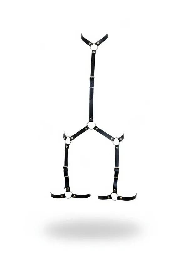 Adjustable Faux Leather Leg Harness with O-Rings