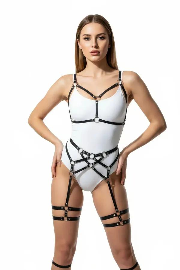 Full Body Harness with Multi-Strap Thigh Garters